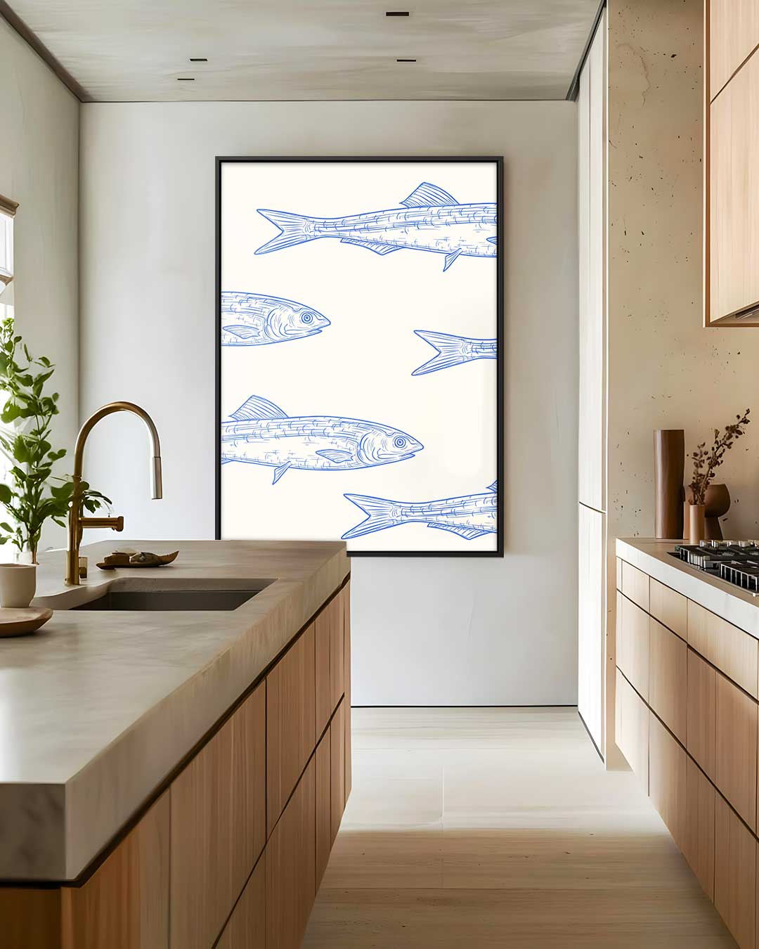 Kunstzinnige Vissenpatroon Kunstwerk-canvas-dibond-plexiglas-wanddecoratie-WallArtistic
