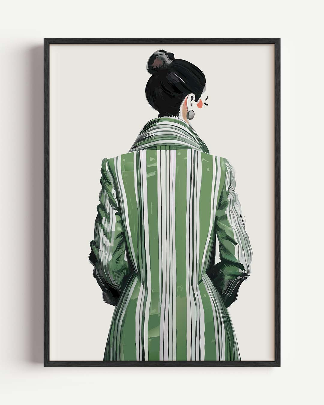 Elegante Gestreepte Modeposter