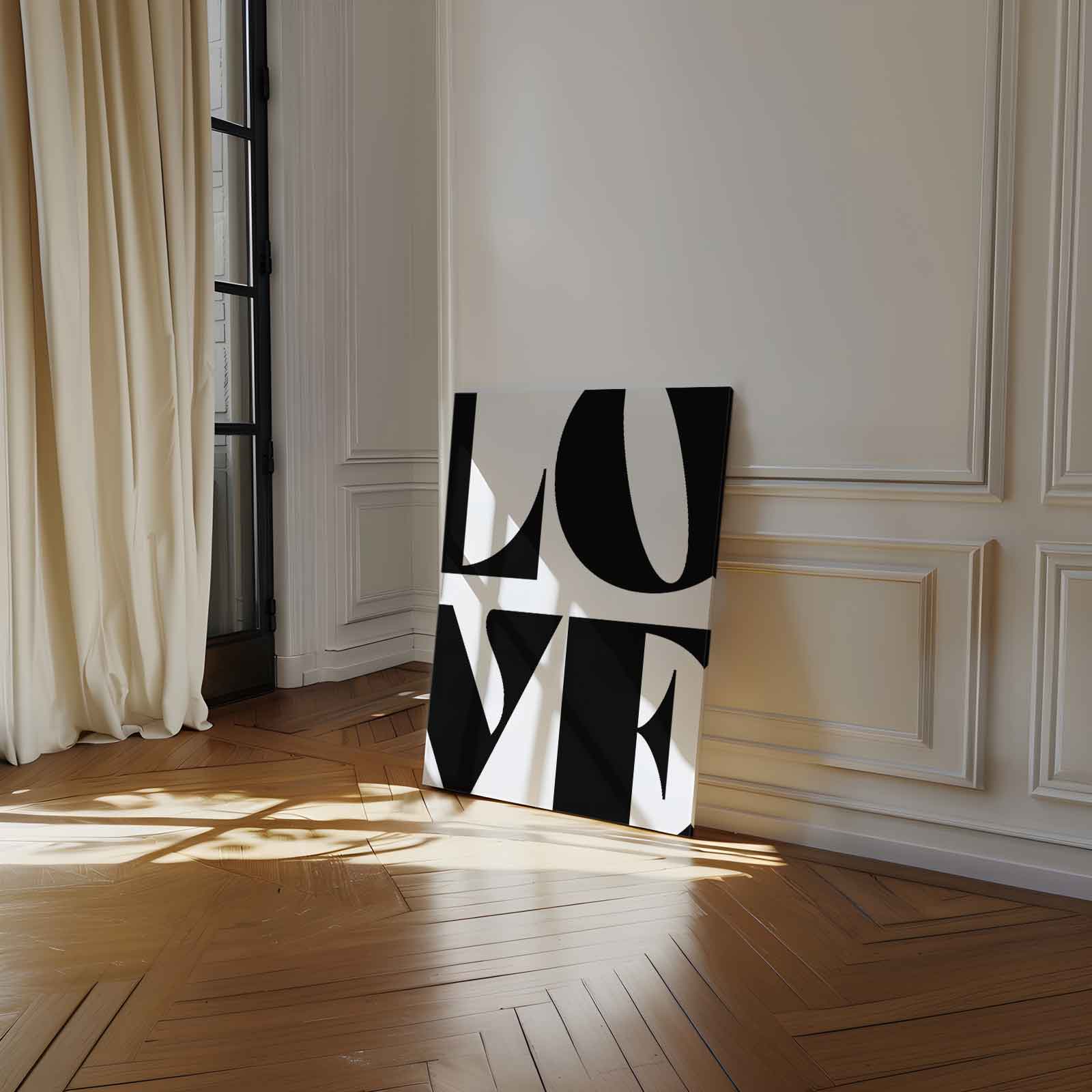 Liefdevol Typografisch Kunstwerk-canvas-dibond-plexiglas-wanddecoratie-WallArtistic