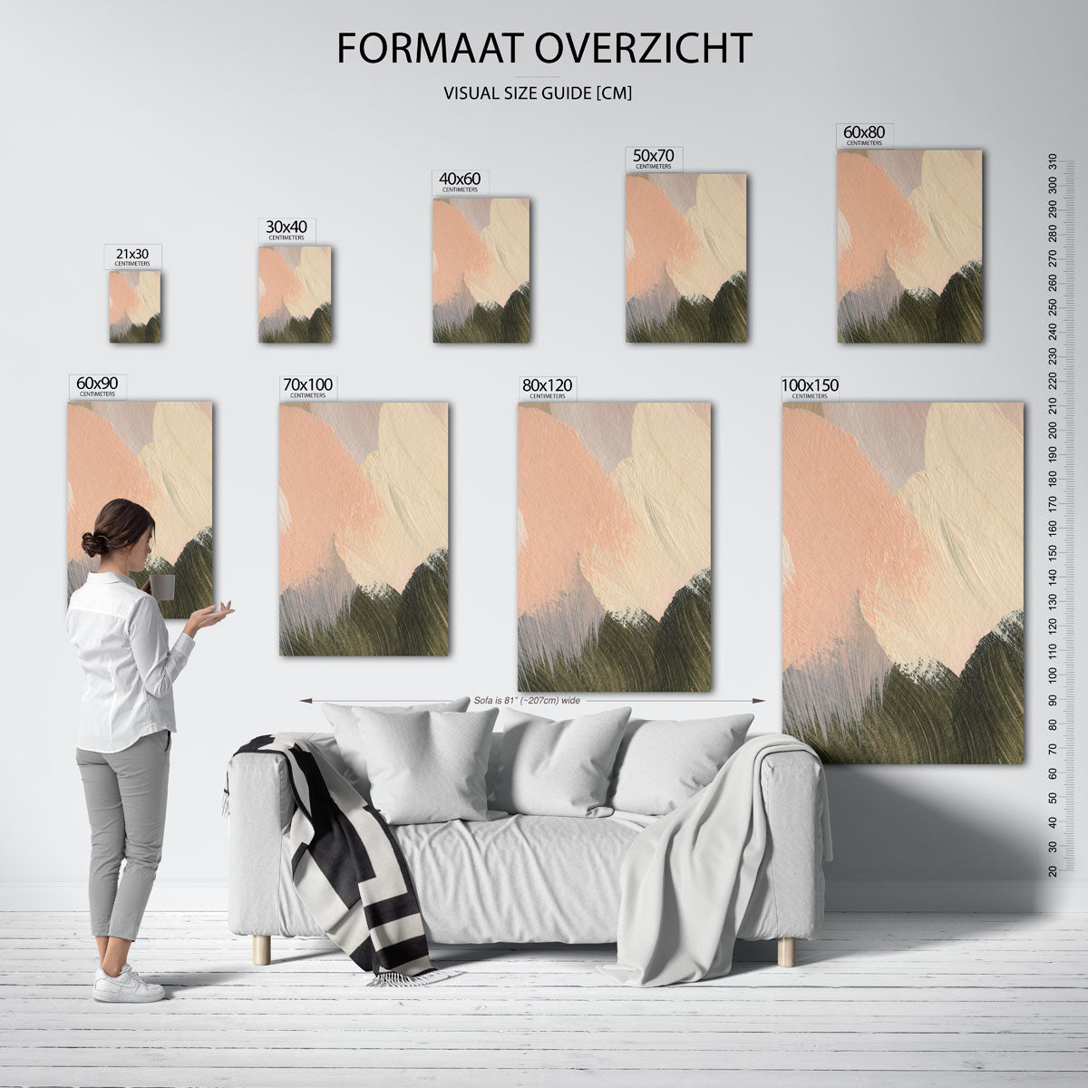 Abstracte penseelstreken Poster