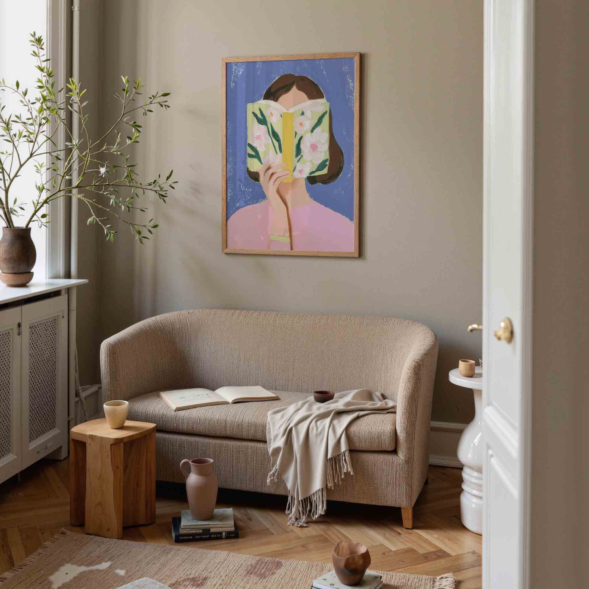 Vrouw met boek Poster