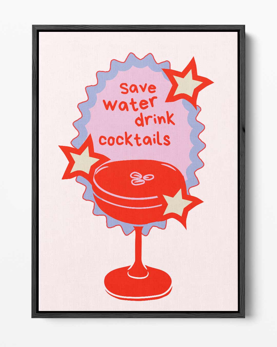 Red Cocktail Fun Poster Kunstwerk-canvas-dibond-plexiglas-wanddecoratie-WallArtistic