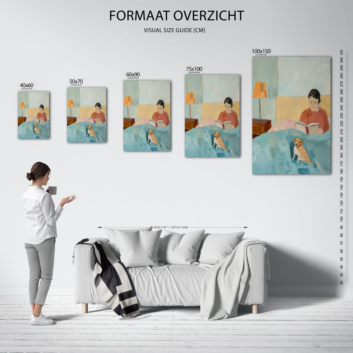 Huiselijke lezing Kunstwerk