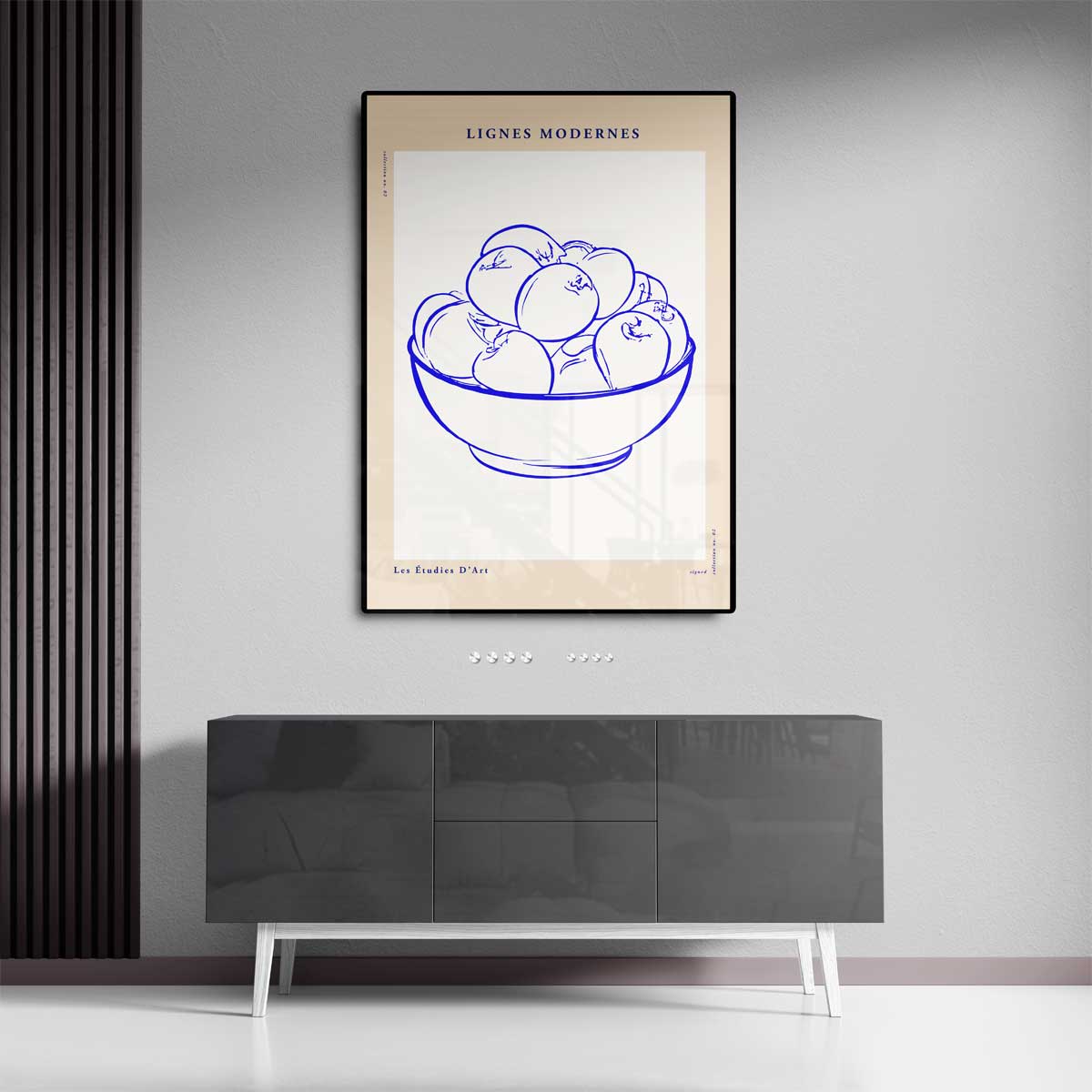 Moderne Lijnen: Stilleven met Appels Kunstwerk-canvas-dibond-plexiglas-wanddecoratie-WallArtistic