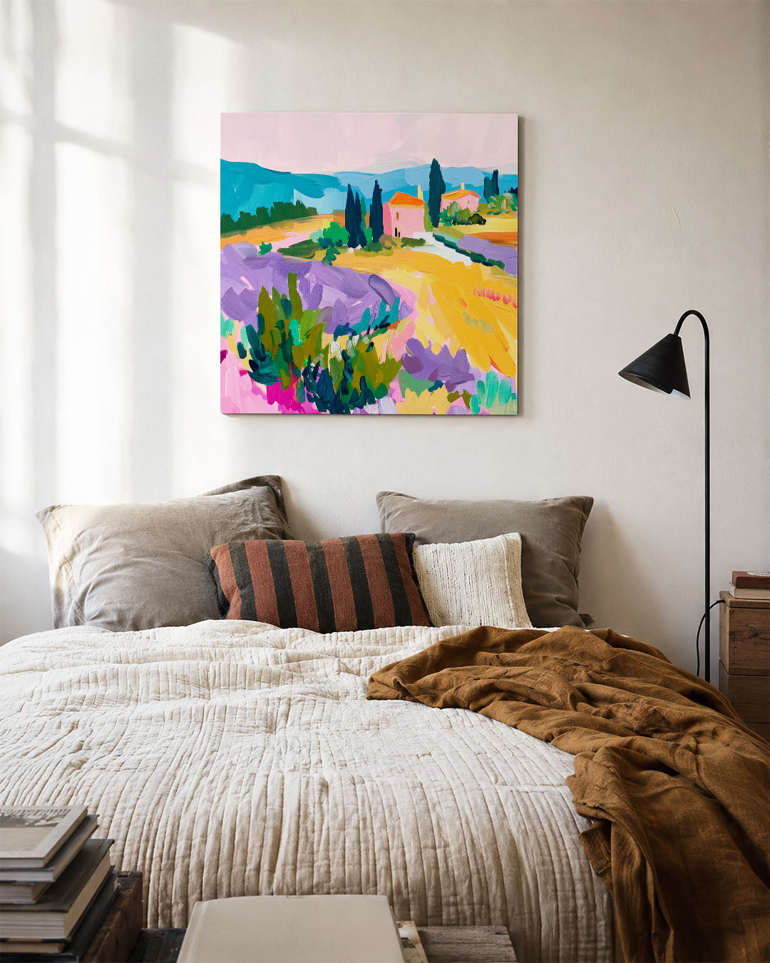 Kleurrijk landschap Kunstwerk