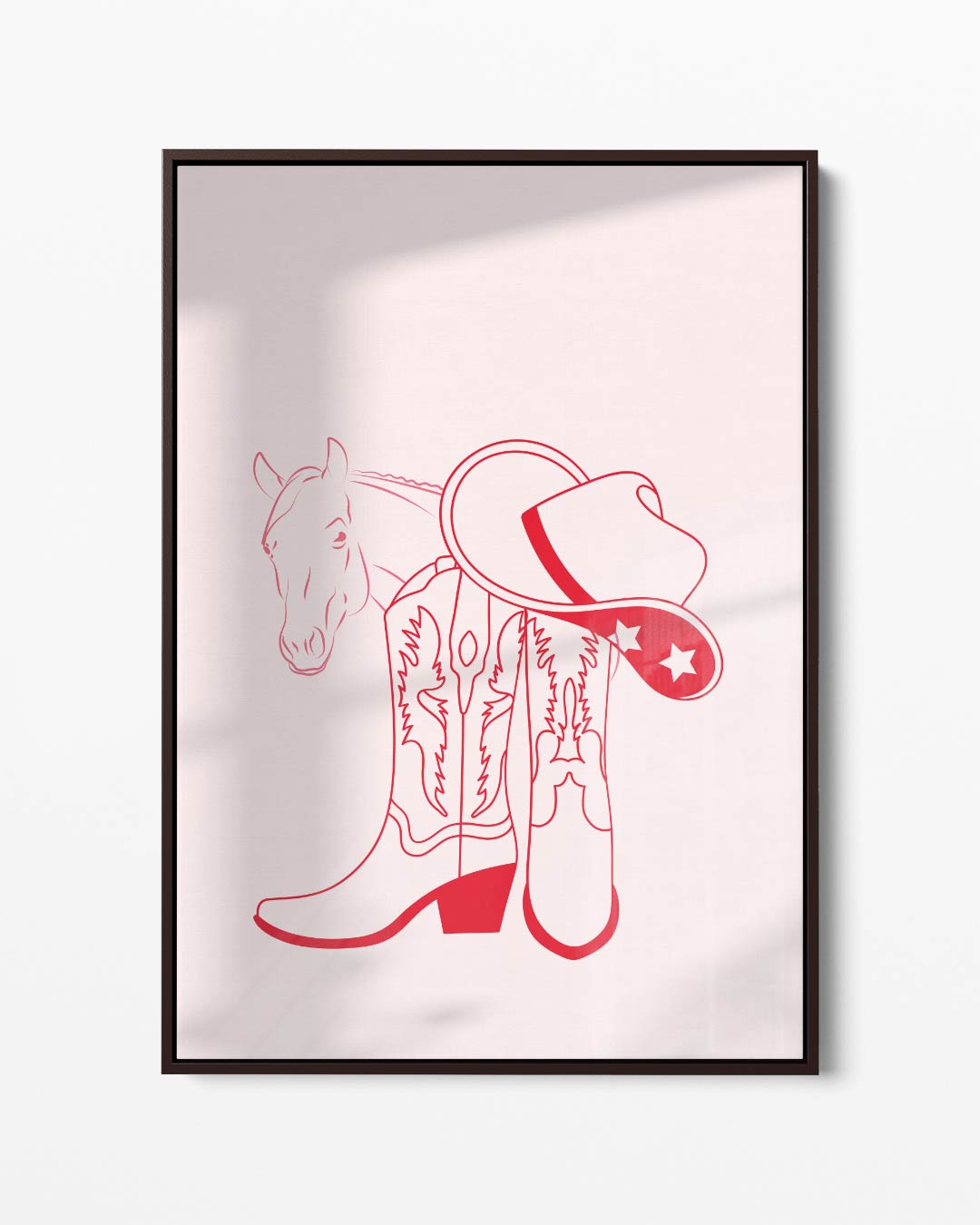 Cowboy Chic Illustratie Kunstwerk-canvas-dibond-plexiglas-wanddecoratie-WallArtistic