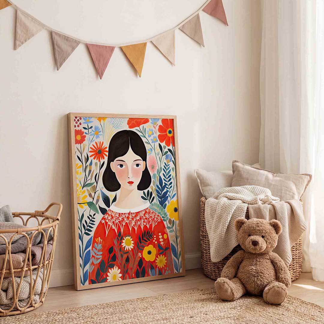 Vrouw met bloemen Poster