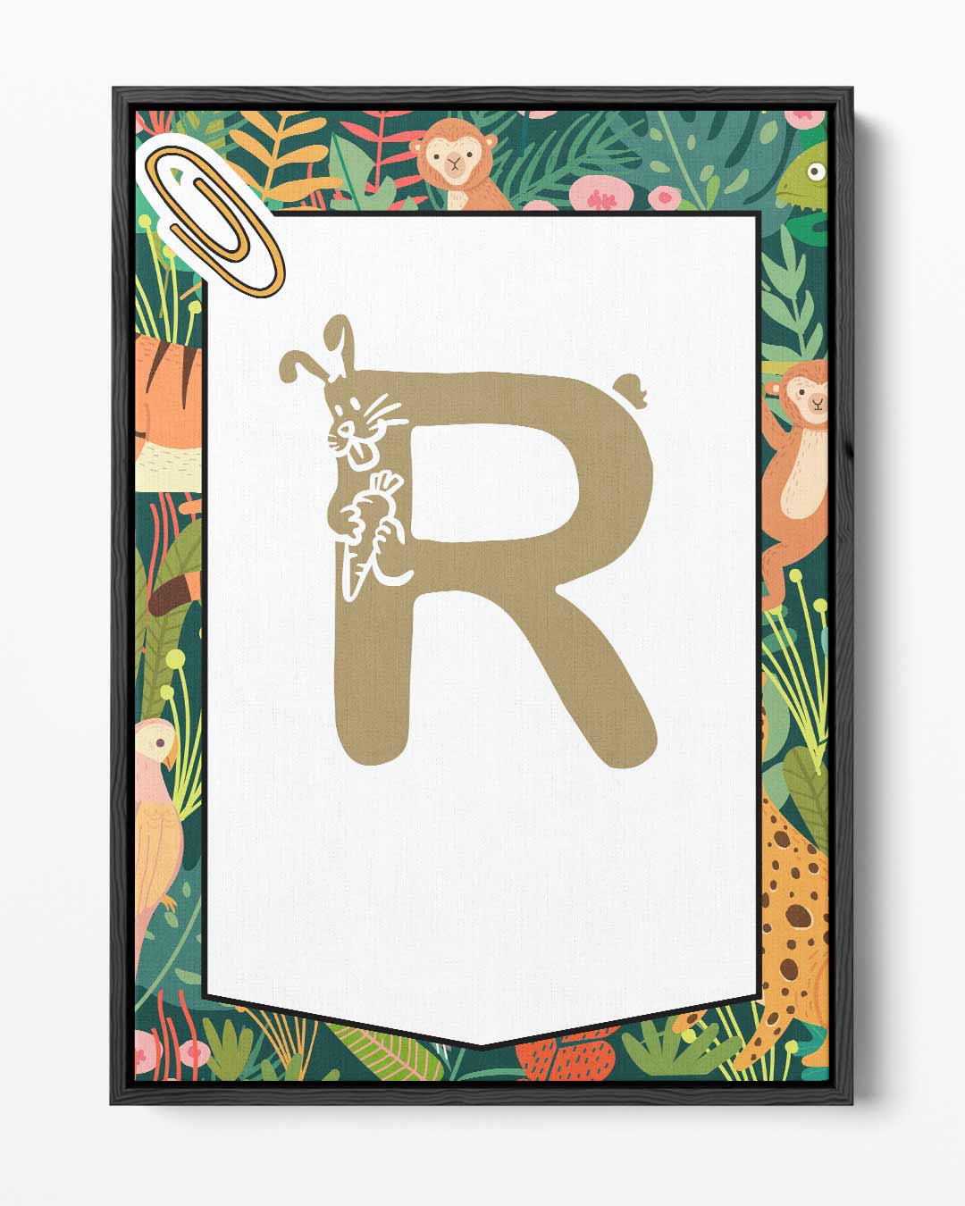 Jungle Alfabet Poster - Letter R Kunstwerk-canvas-dibond-plexiglas-wanddecoratie-WallArtistic