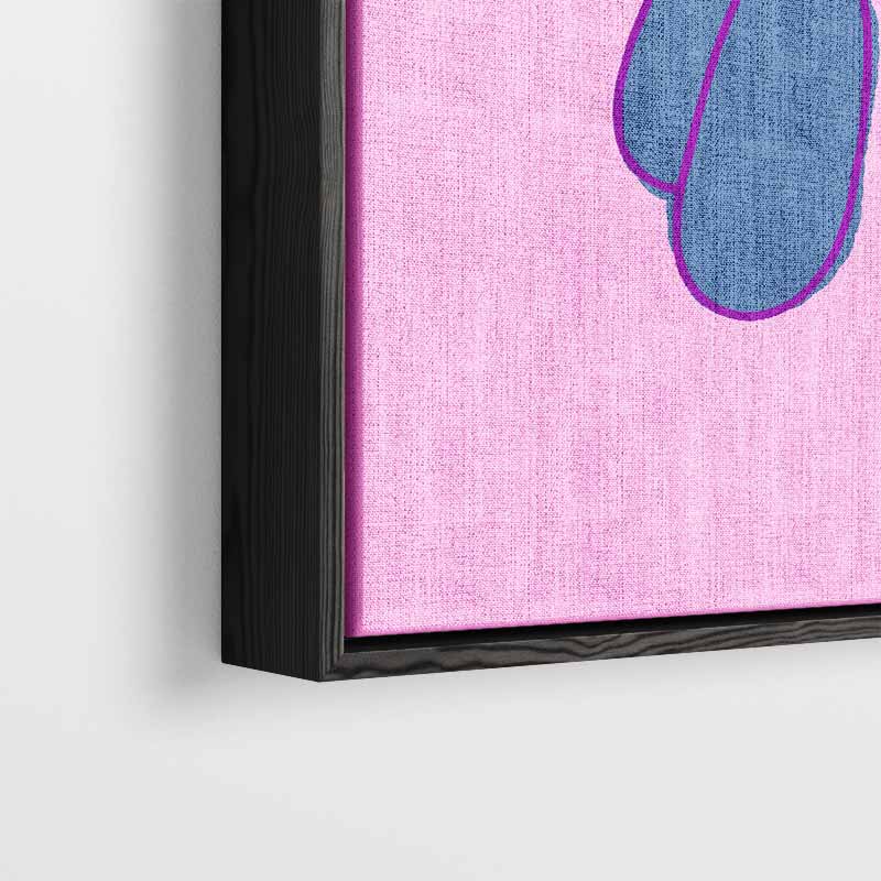 Vrolijke Ballonhond in Blauw Kunstwerk-canvas-dibond-plexiglas-wanddecoratie-WallArtistic