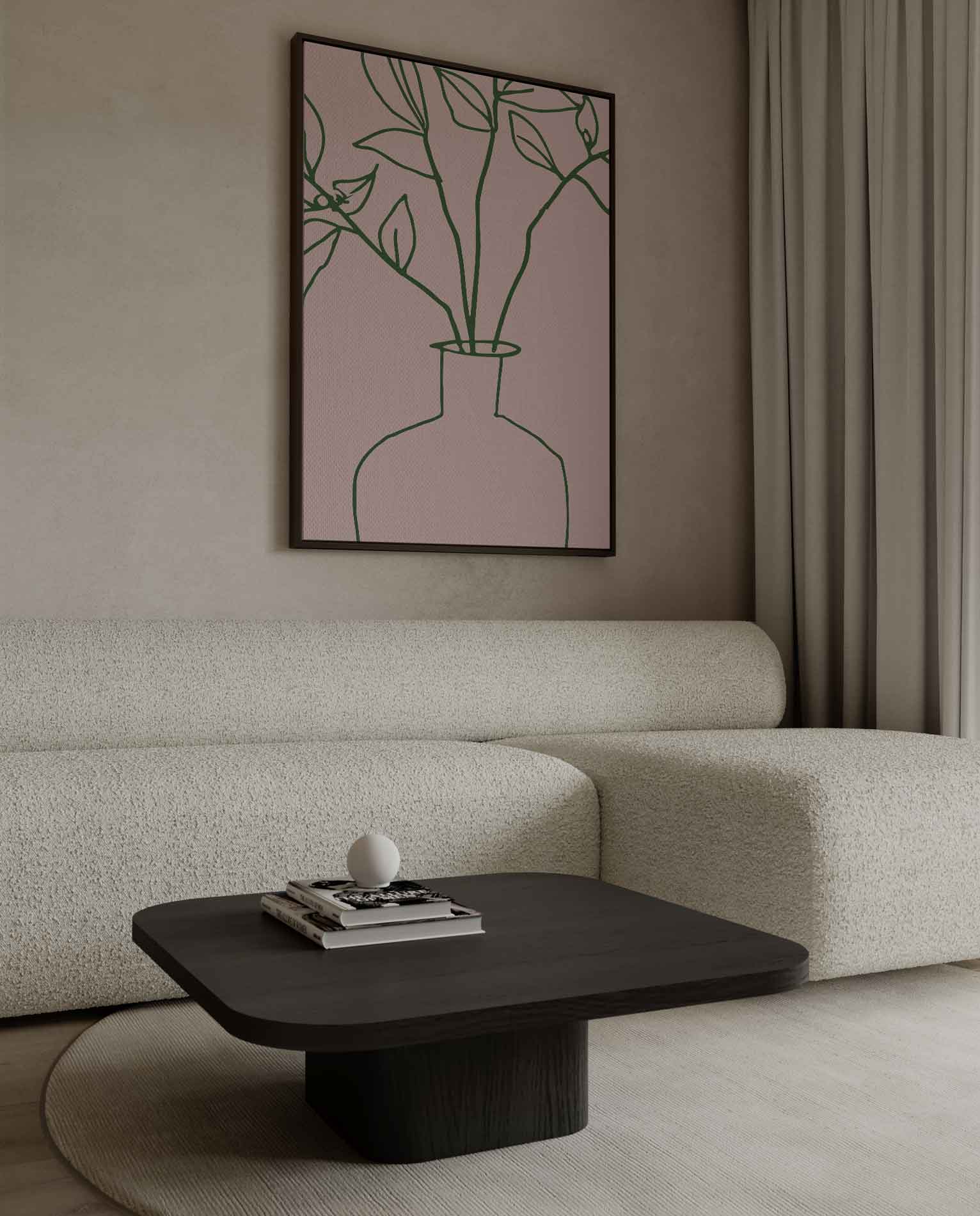 Simpele Botanical Vaas Illustratie Kunstwerk-canvas-dibond-plexiglas-wanddecoratie-WallArtistic