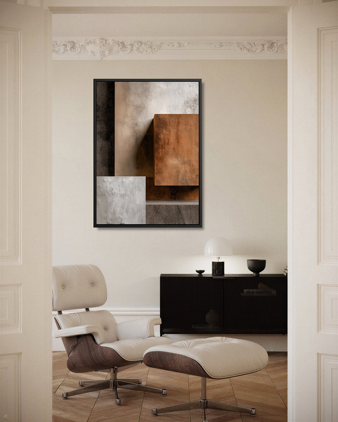 Geometrische textuur compositie Kunstwerk