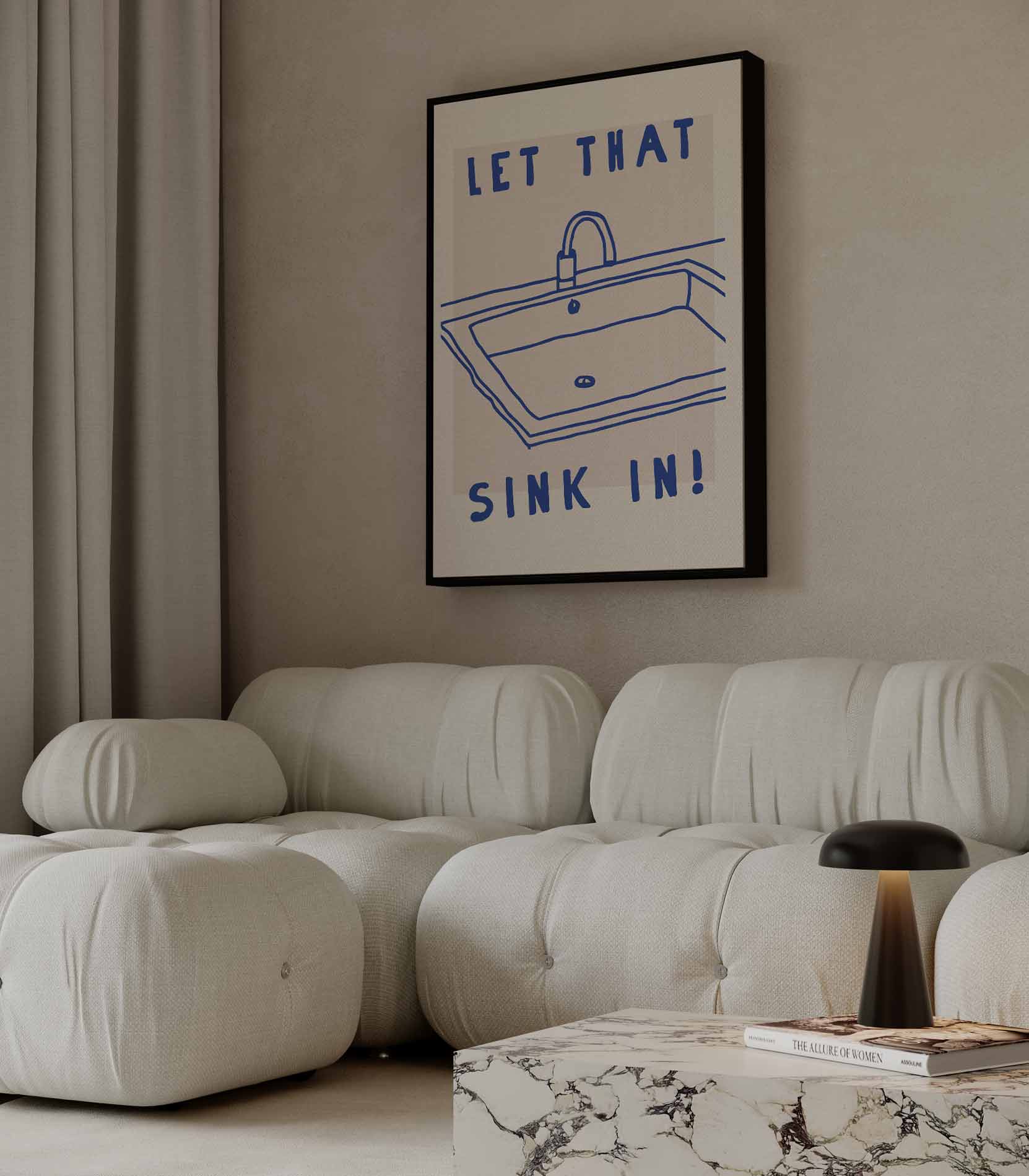 Humoristische Goochelende Gootsteen Print Kunstwerk-canvas-dibond-plexiglas-wanddecoratie-WallArtistic