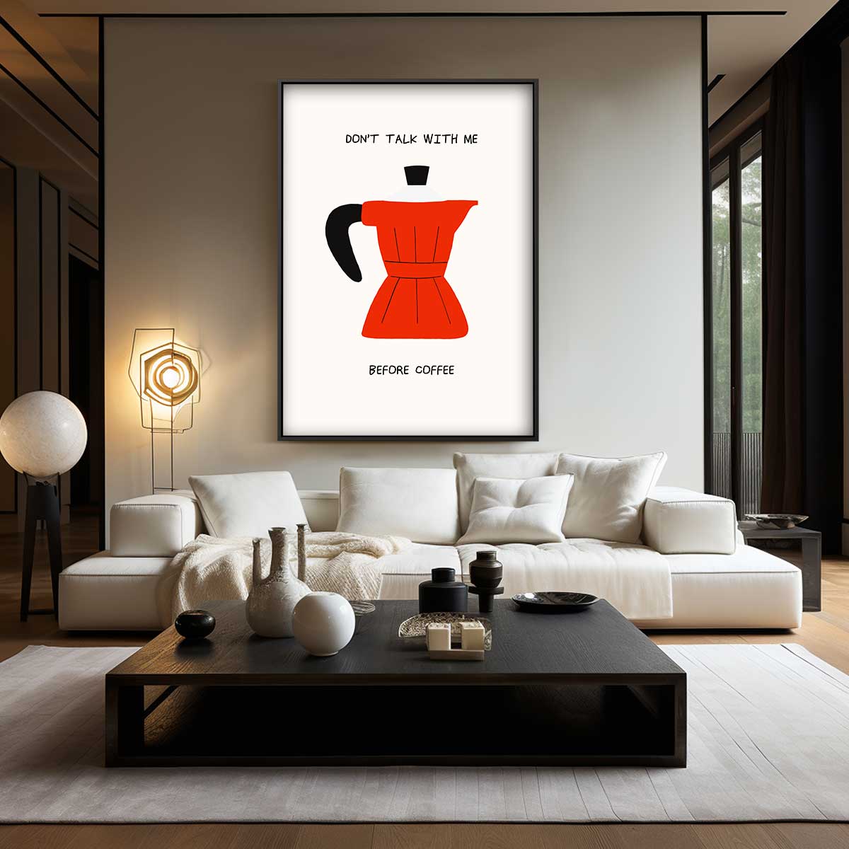 Humoristisch Koffie Kunstwerk Kunstwerk-canvas-dibond-plexiglas-wanddecoratie-WallArtistic