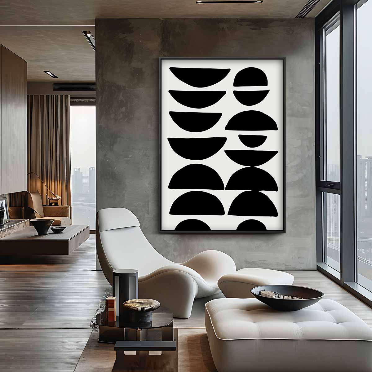 Abstract Meetkundig Patroon Kunstwerk-canvas-dibond-plexiglas-wanddecoratie-WallArtistic
