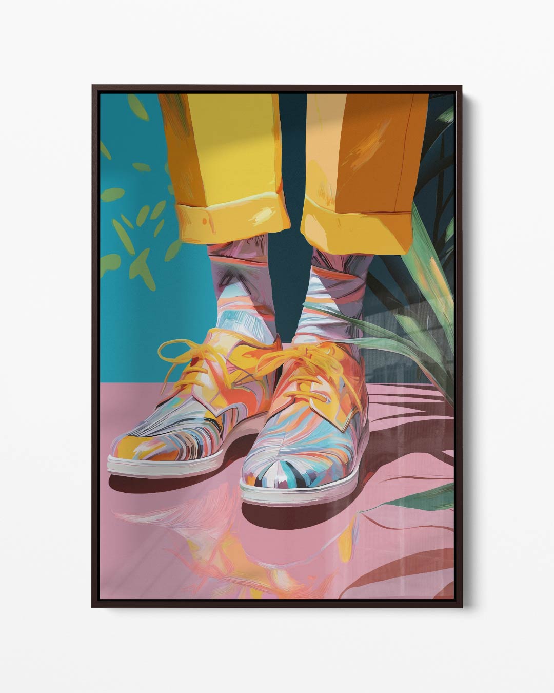 Kleurrijke Lente Wandeling Kunstwerk-canvas-dibond-plexiglas-wanddecoratie-WallArtistic