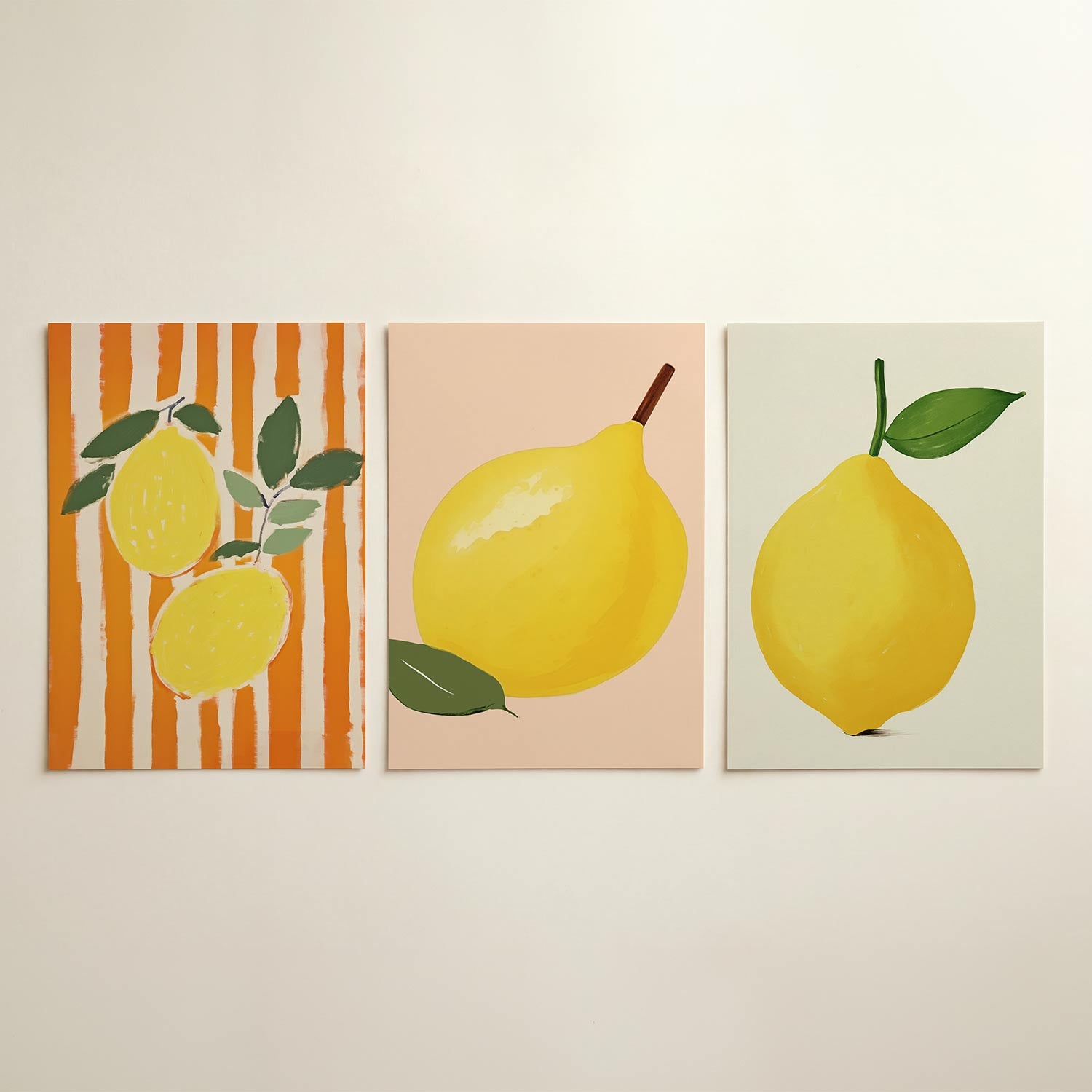 Citrus en strepen Posterset