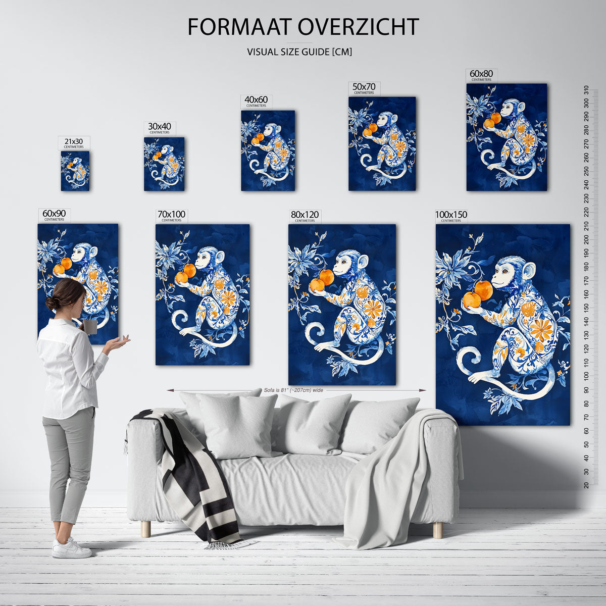 Aap met sinaasappels Poster
