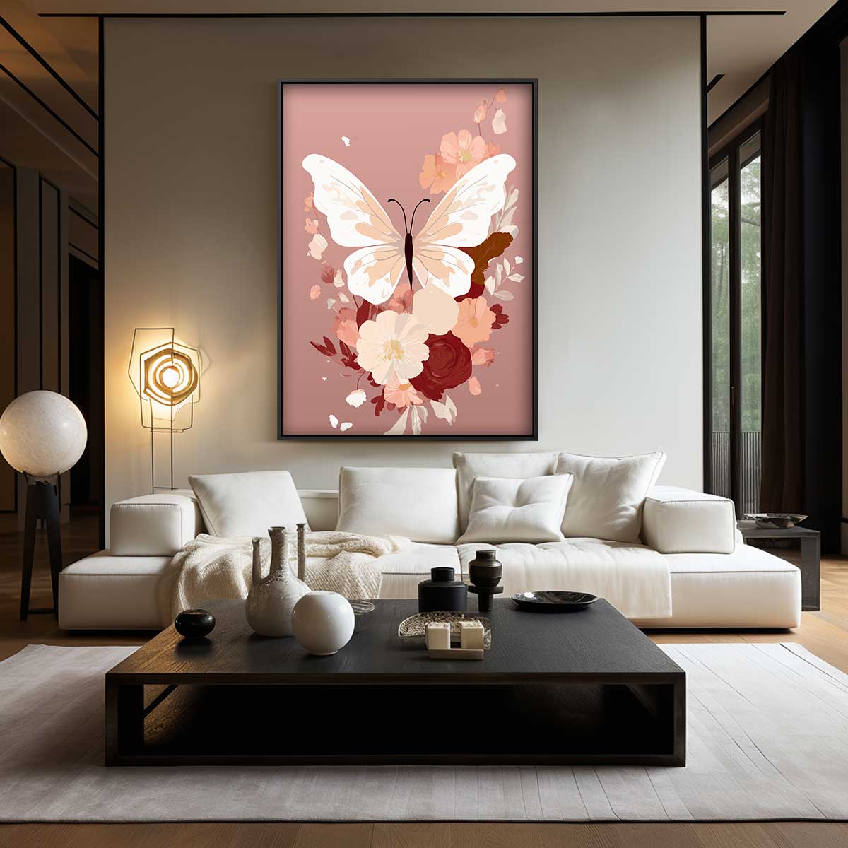 Vlinderbloemen Pracht Kunstwerk-canvas-dibond-plexiglas-wanddecoratie-WallArtistic