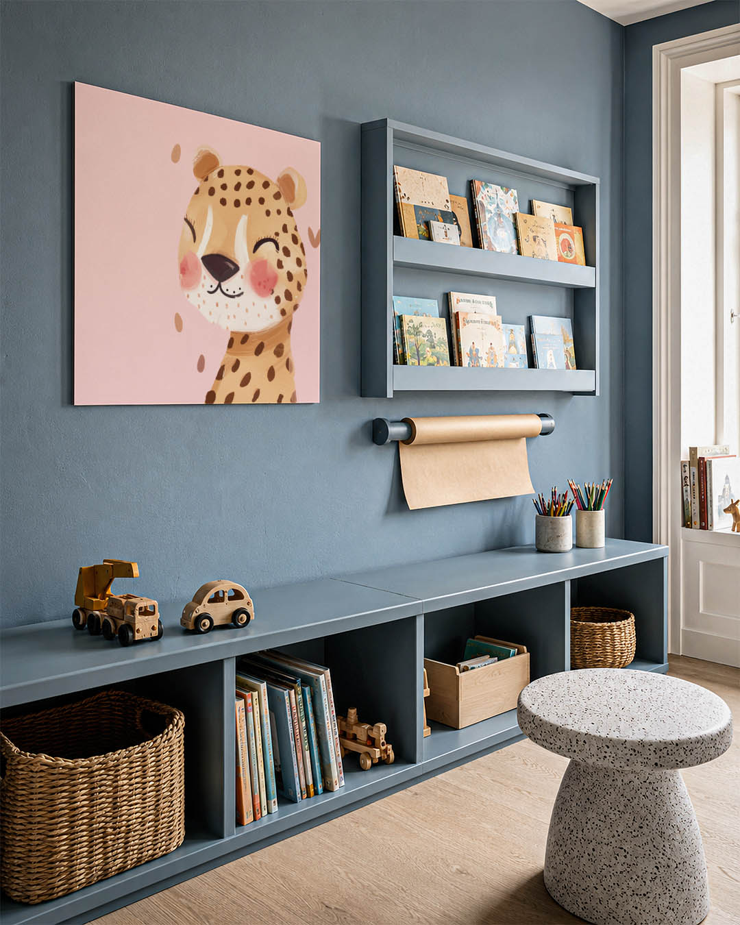 Vrolijke luipaard illustratie Kunstwerk