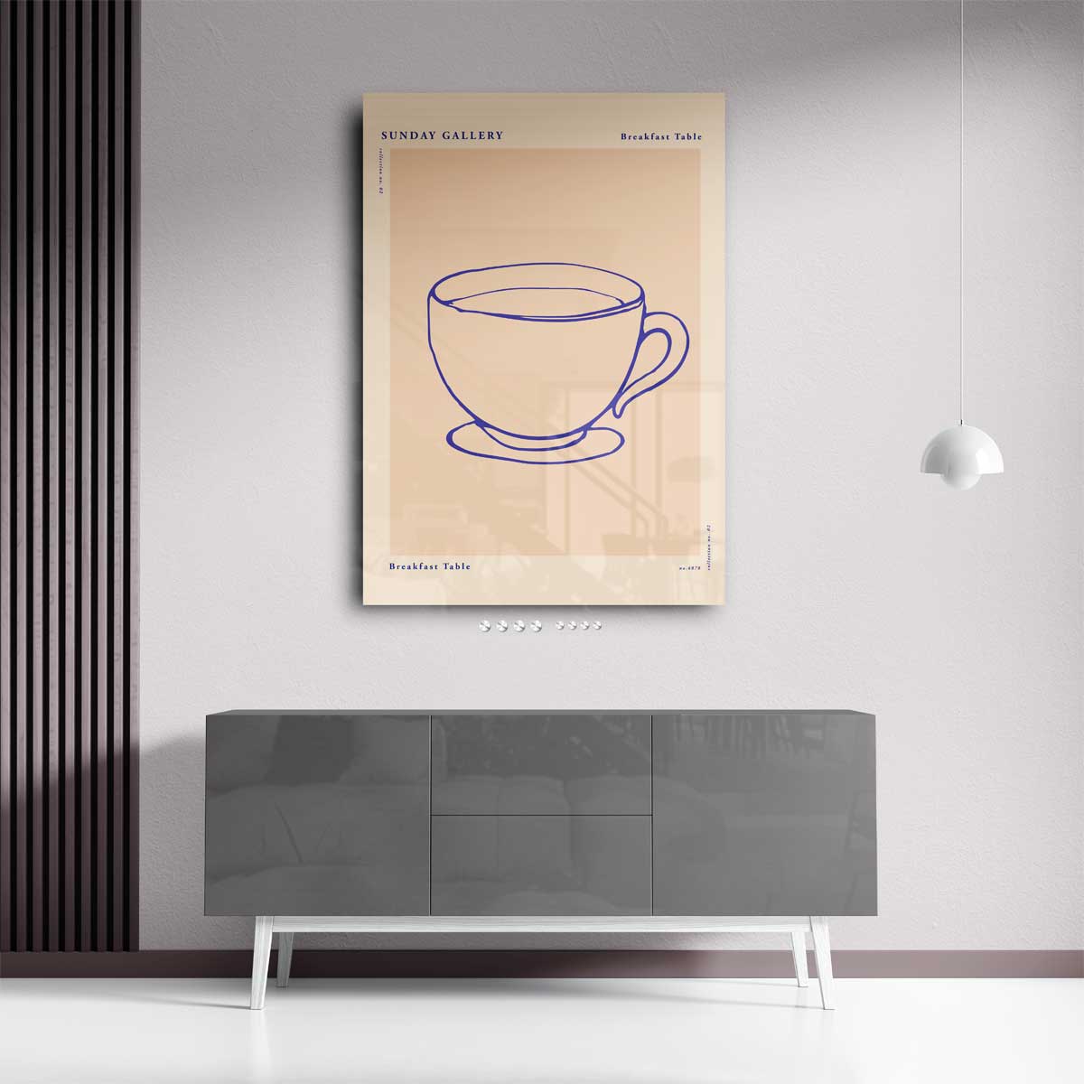 Vintage Ontbijtkop Schilderij Kunstwerk-canvas-dibond-plexiglas-wanddecoratie-WallArtistic