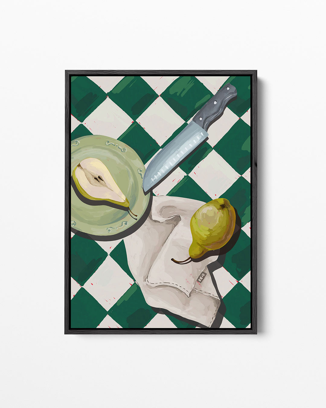 Fruit en mes compositie Kunstwerk