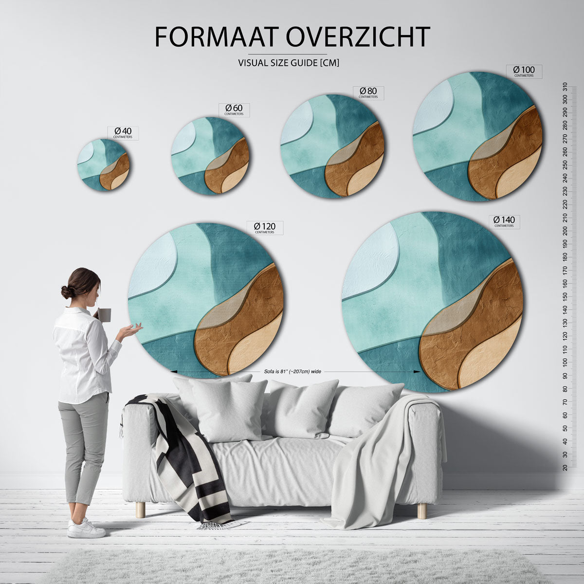 Abstracte vormen Muurcirkel