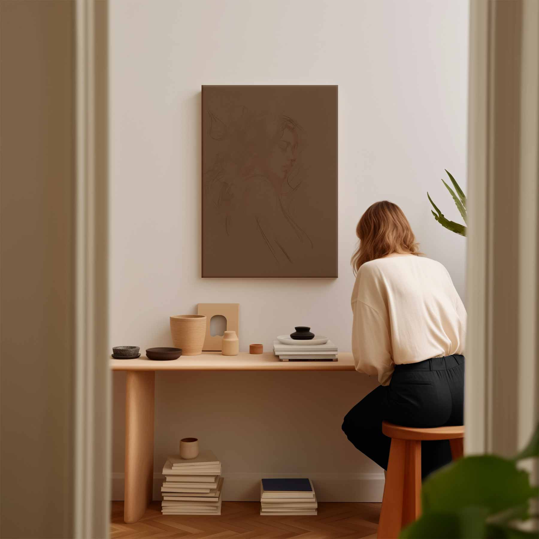 Dromerige Zachte Schets Kunstwerk-canvas-dibond-plexiglas-wanddecoratie-WallArtistic
