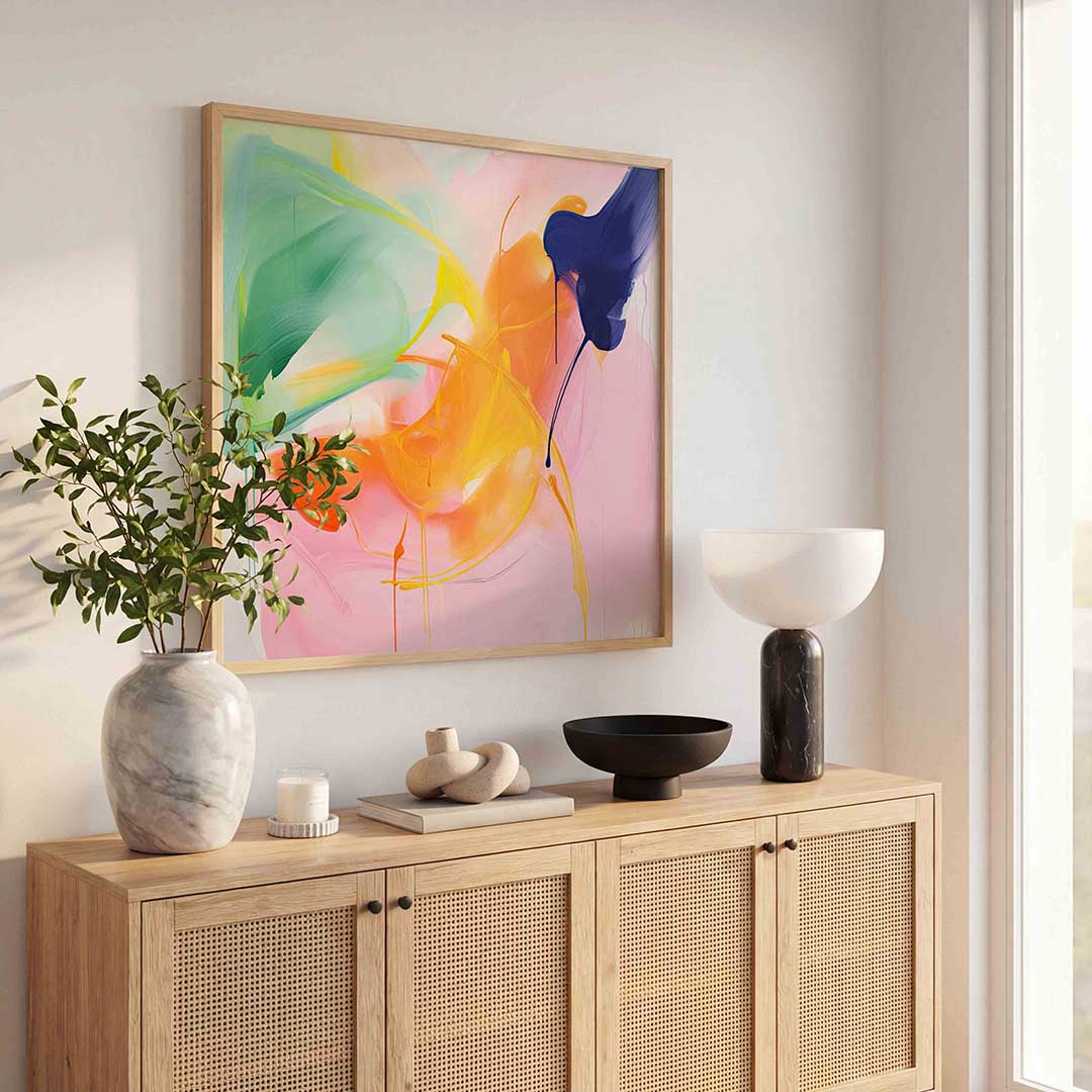 Abstracte kleurenexplosie Poster