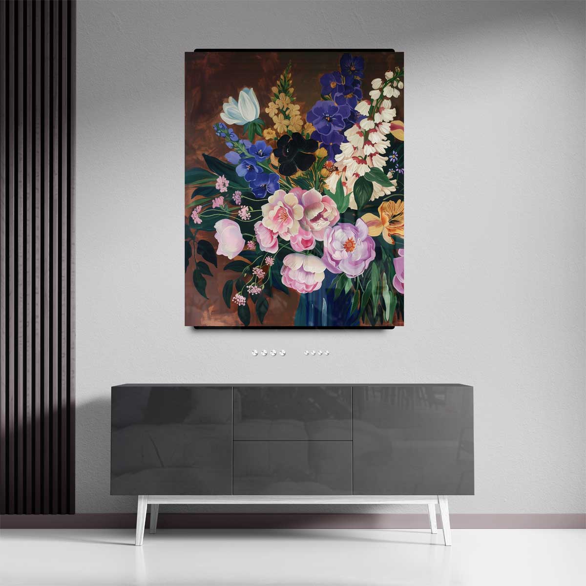 Kleurrijke Bloemenpracht Kunstwerk-canvas-dibond-plexiglas-wanddecoratie-WallArtistic