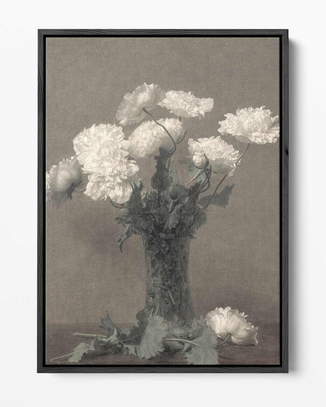 Witte Bloemenpracht in Glazen Vaas Kunstwerk-canvas-dibond-plexiglas-wanddecoratie-WallArtistic