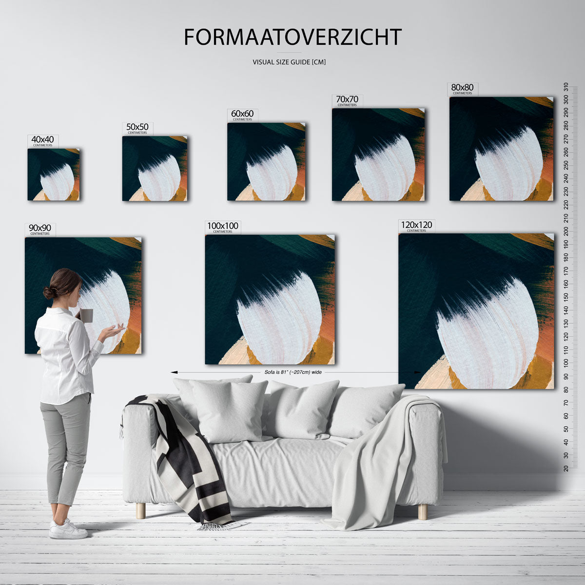 Abstracte penseelstreken Poster