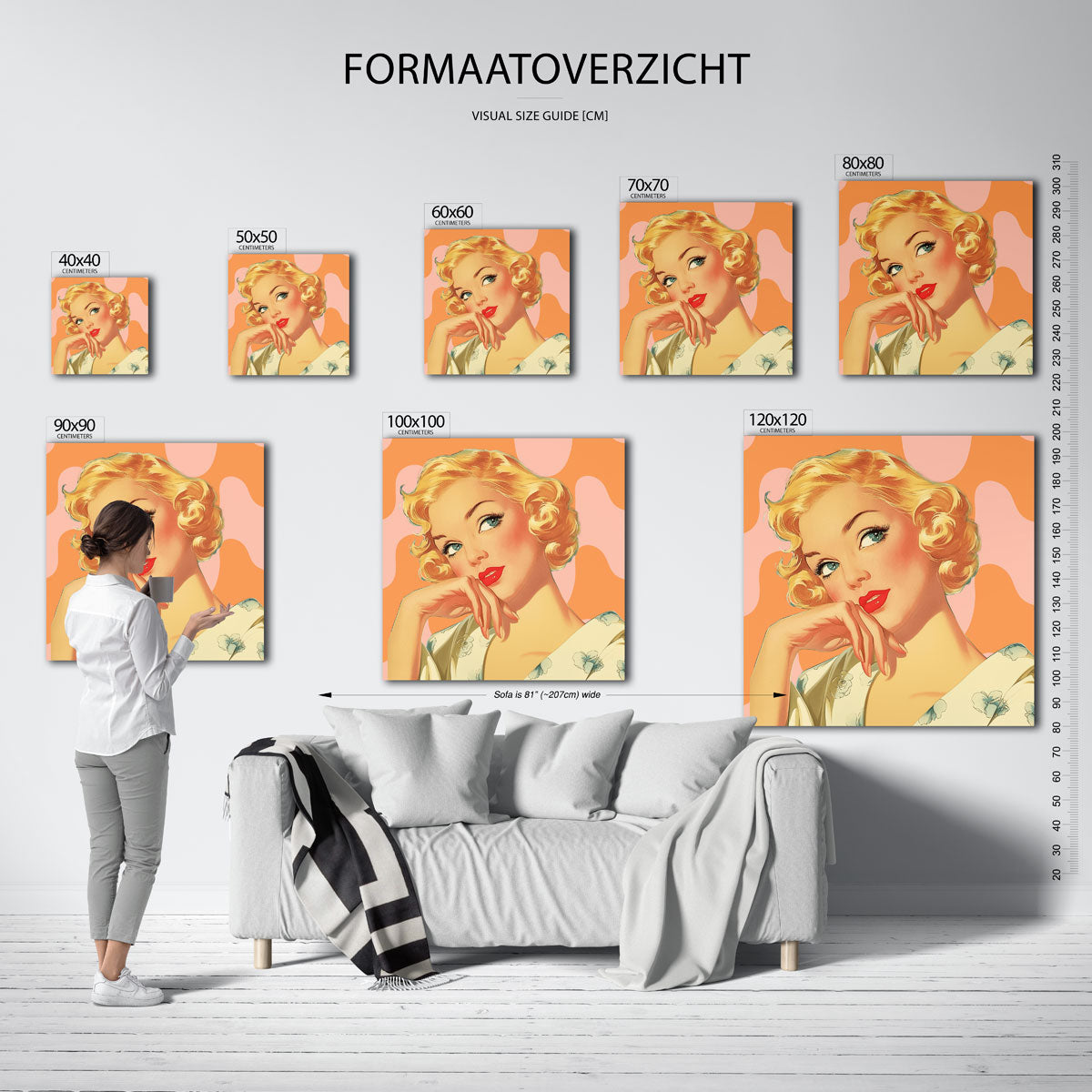 Blonde vrouw met golvend haar Poster