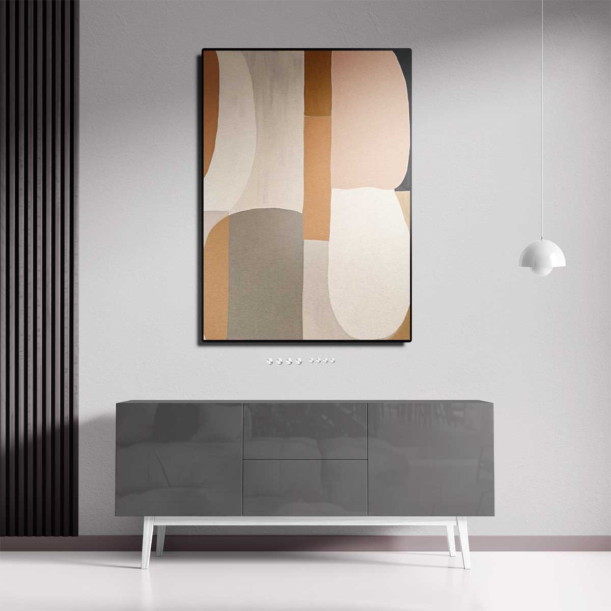 Zachte Aardetinten Abstractie Kunstwerk-canvas-dibond-plexiglas-wanddecoratie-WallArtistic