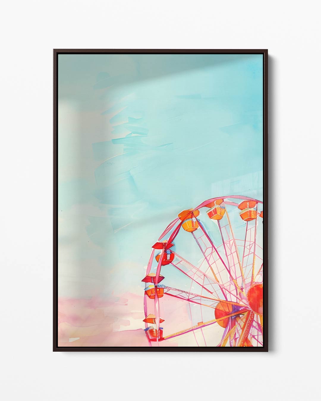 Vrolijk Reuzenrad in Pastelhemel Kunstwerk-canvas-dibond-plexiglas-wanddecoratie-WallArtistic