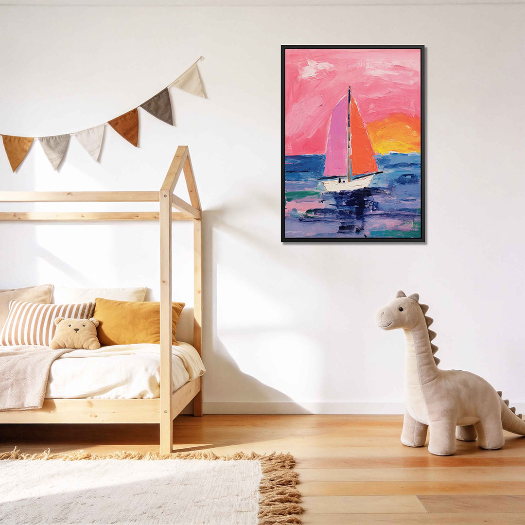 Zomerse zeilboot Kunstwerk
