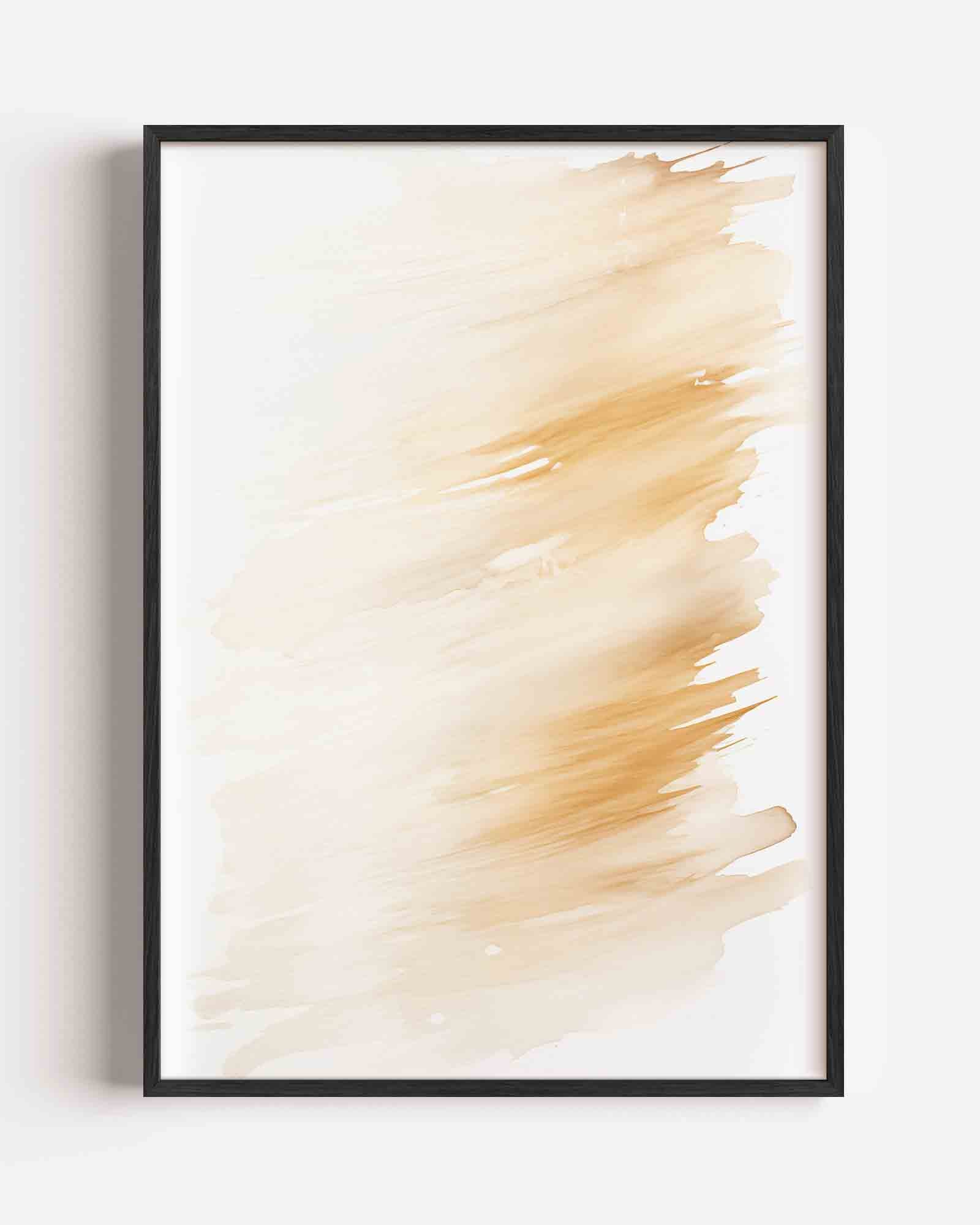 Beige penseelstreken Poster