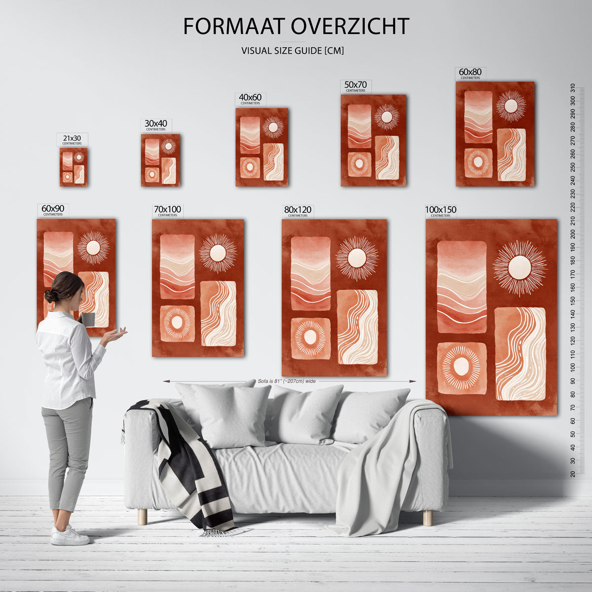 Abstracte vormen en lijnen Poster