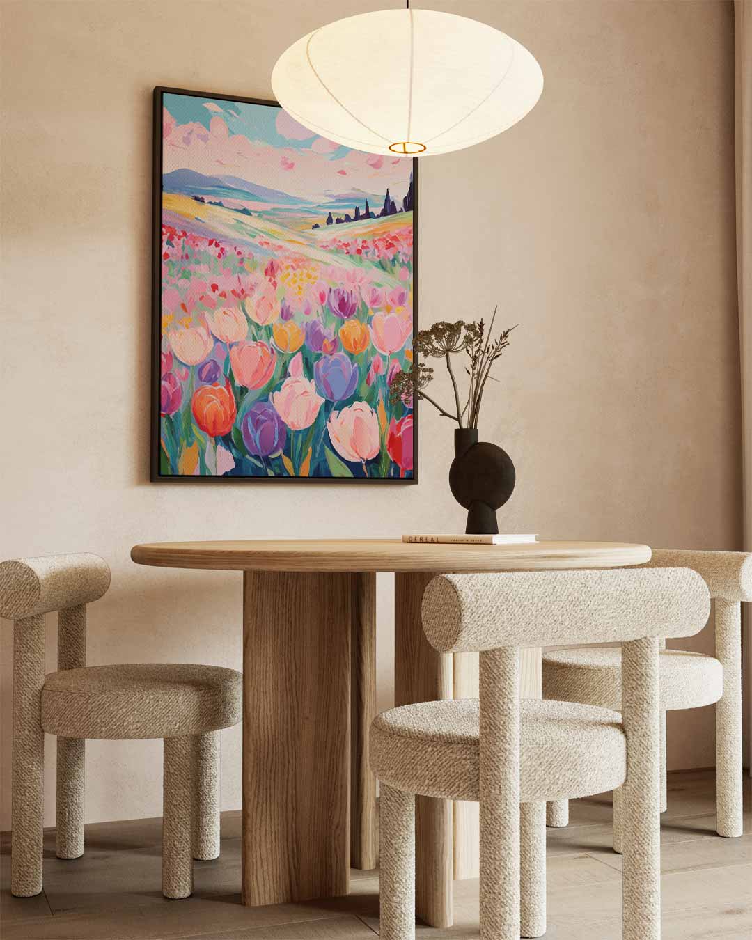 Bloemenveld in Lente Kleuren Kunstwerk-canvas-dibond-plexiglas-wanddecoratie-WallArtistic