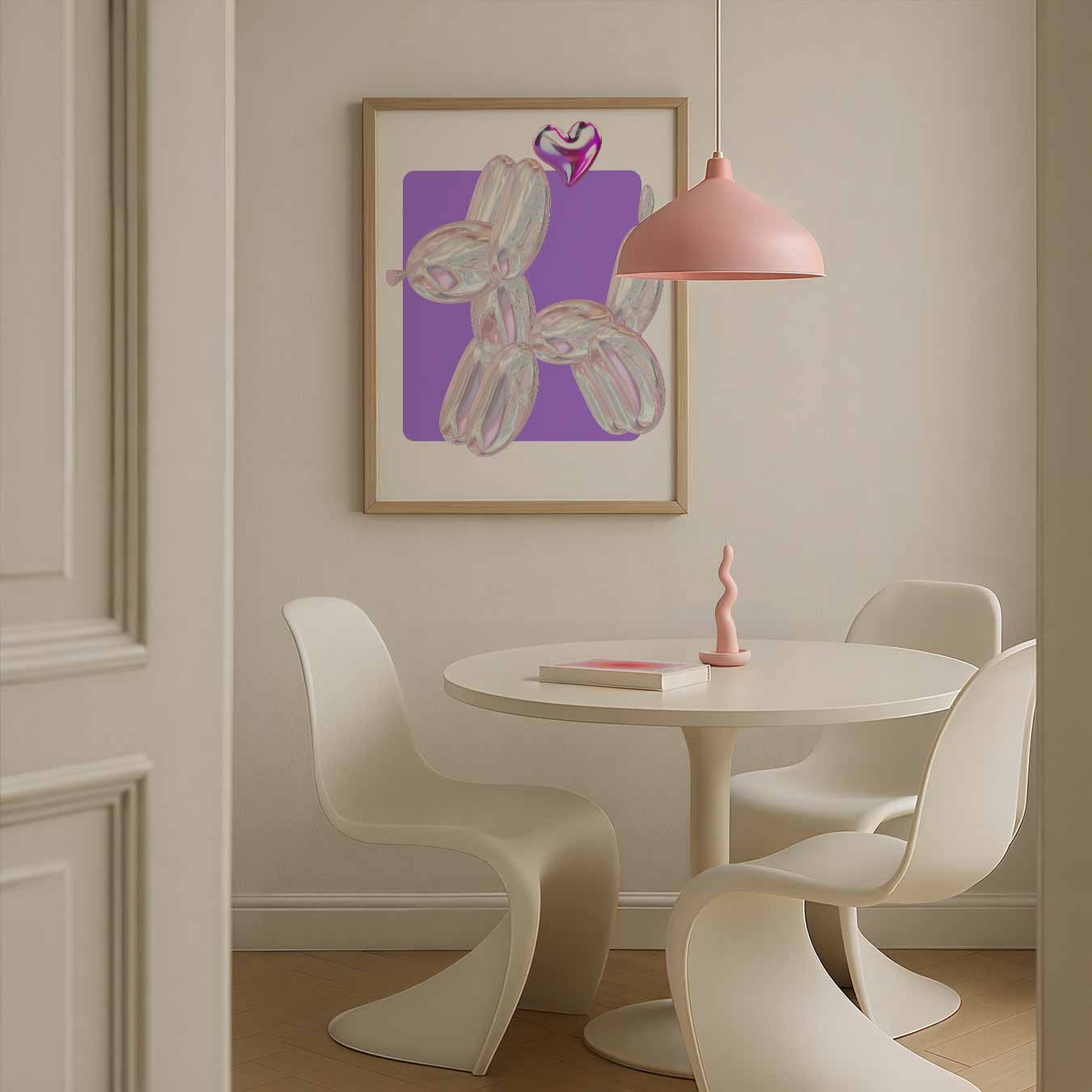 Speelse Ballonhond Poster met Hartje Poster