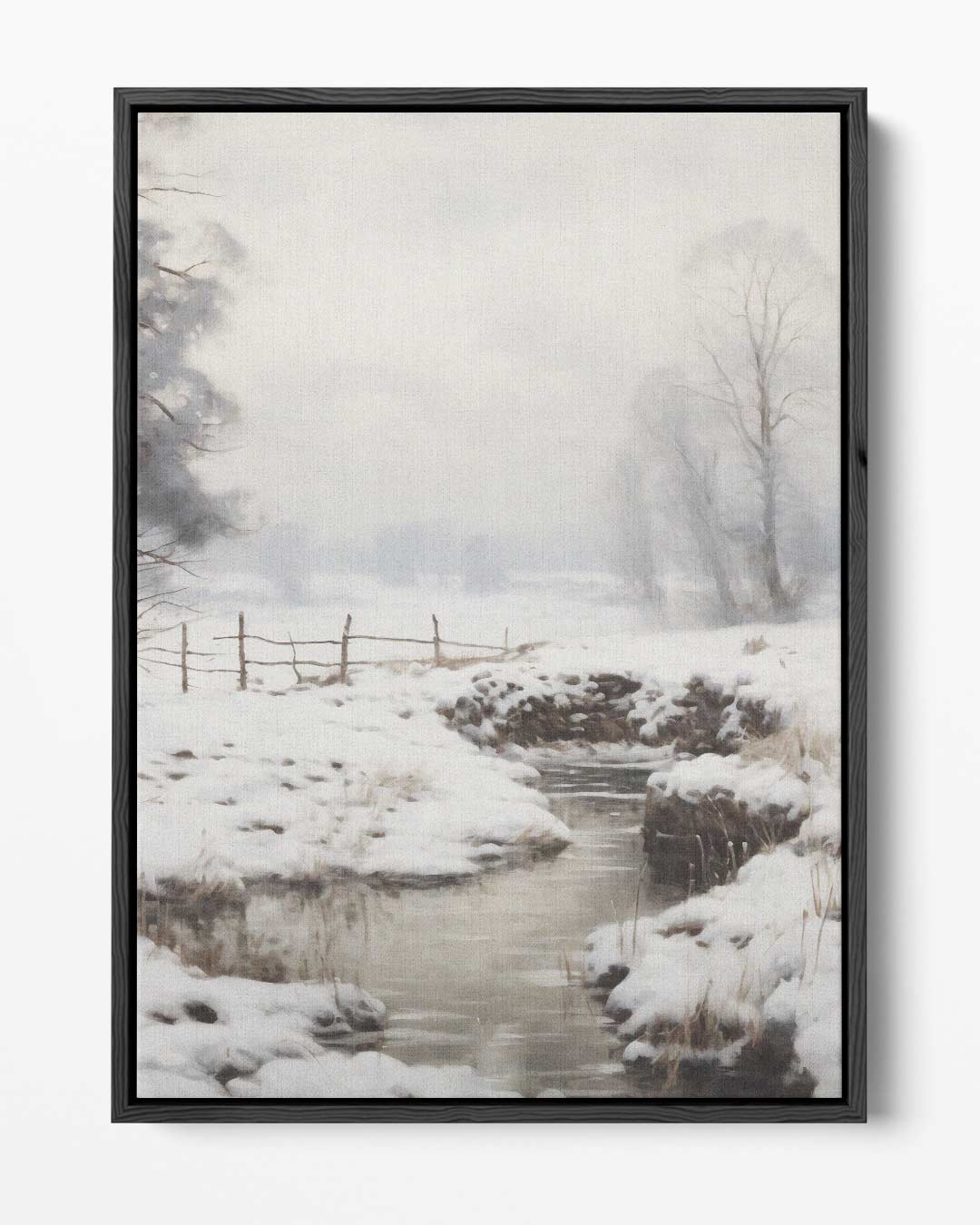 Winterse Rustieke Landschap Kunstwerk-canvas-dibond-plexiglas-wanddecoratie-WallArtistic
