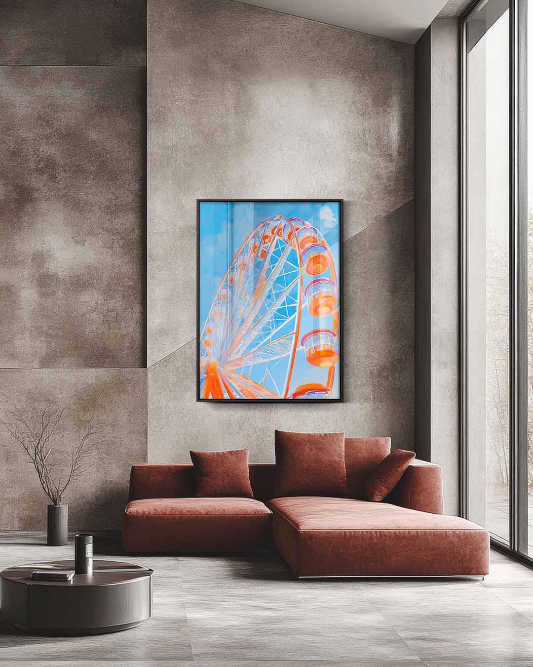 Kleurrijke Reuzenrad Fantasie Kunstwerk-canvas-dibond-plexiglas-wanddecoratie-WallArtistic