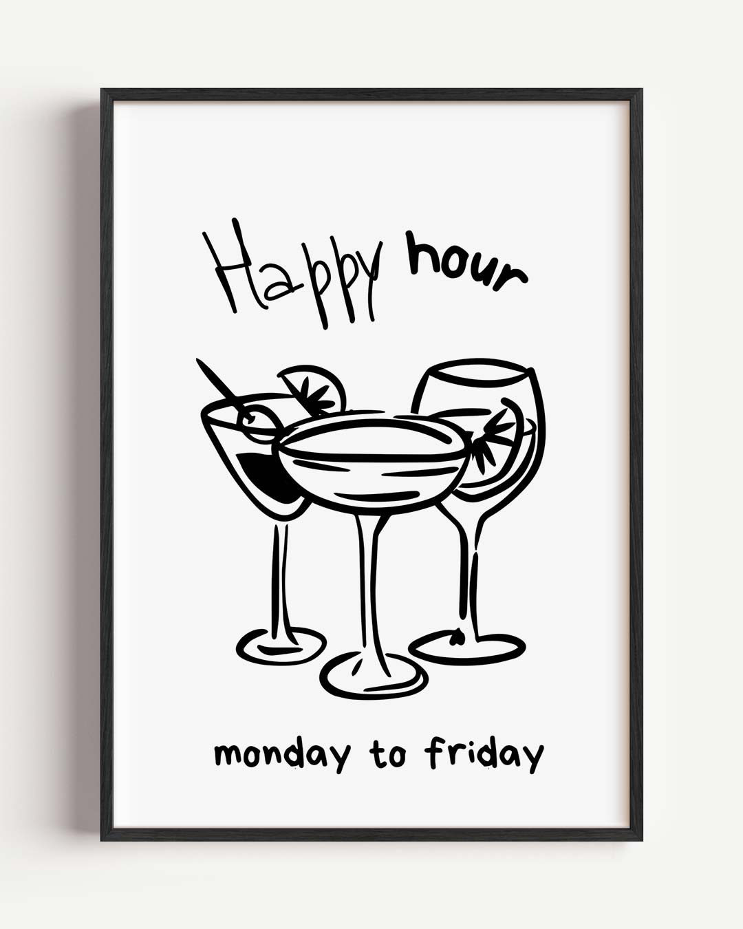Happy Hour Cocktails Poster