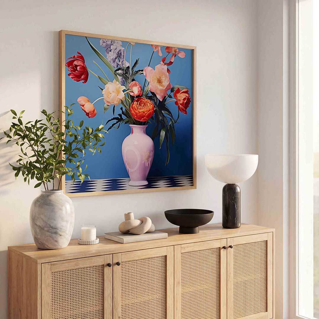 Bloemen in vaas Poster