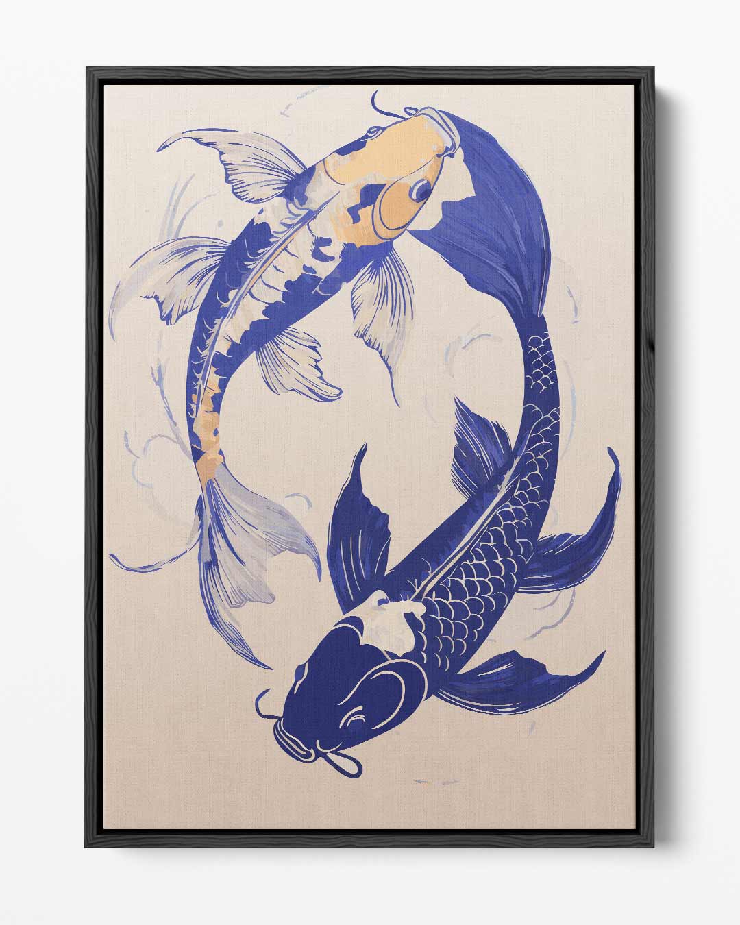 Vrolijke Koi Vissen Dans Kunstwerk-canvas-dibond-plexiglas-wanddecoratie-WallArtistic