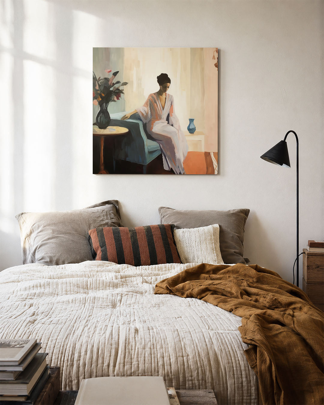 Vrouw in interieur Kunstwerk