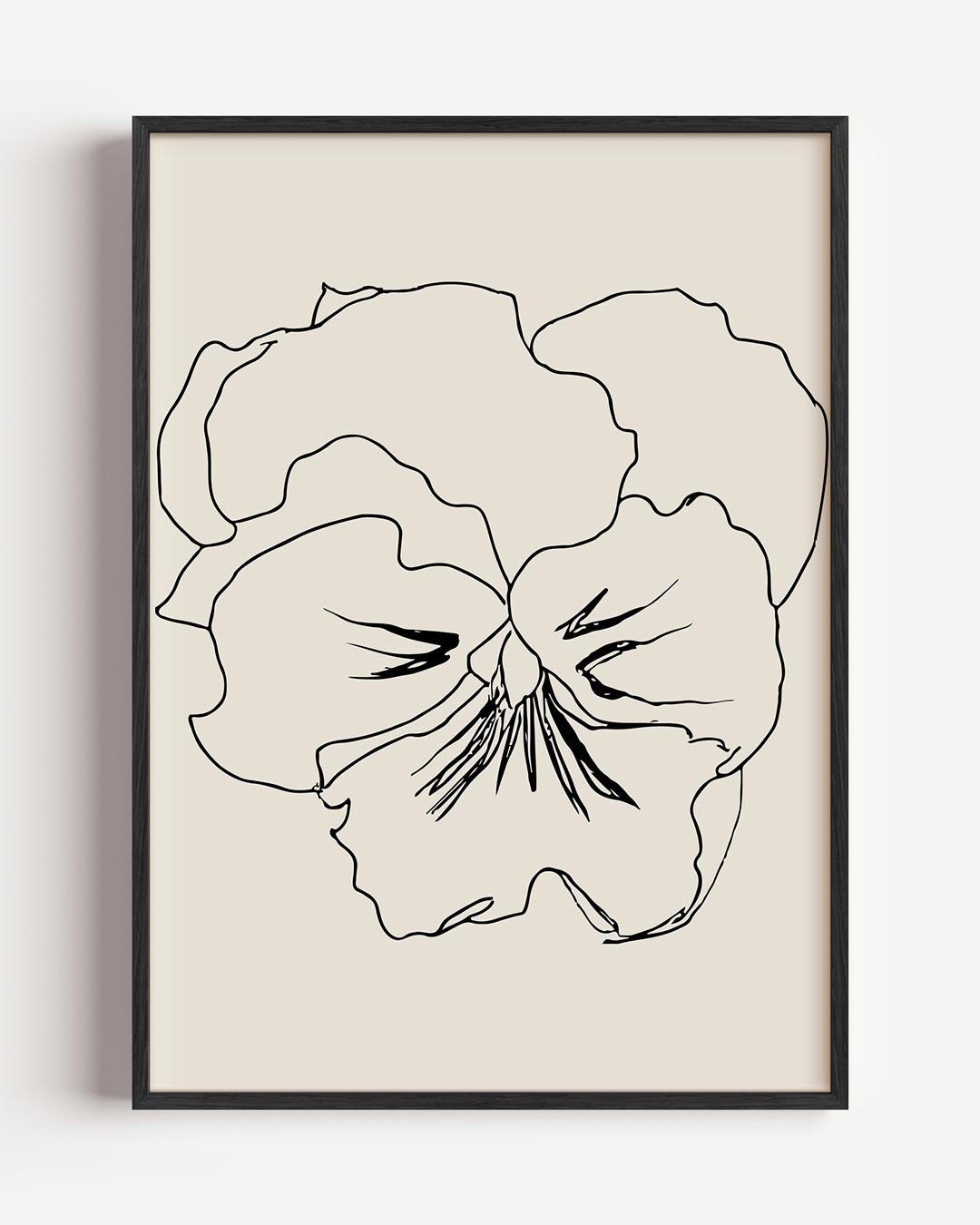 Elegante Bloemblaadjes Lijntekening Poster-WallArtistic