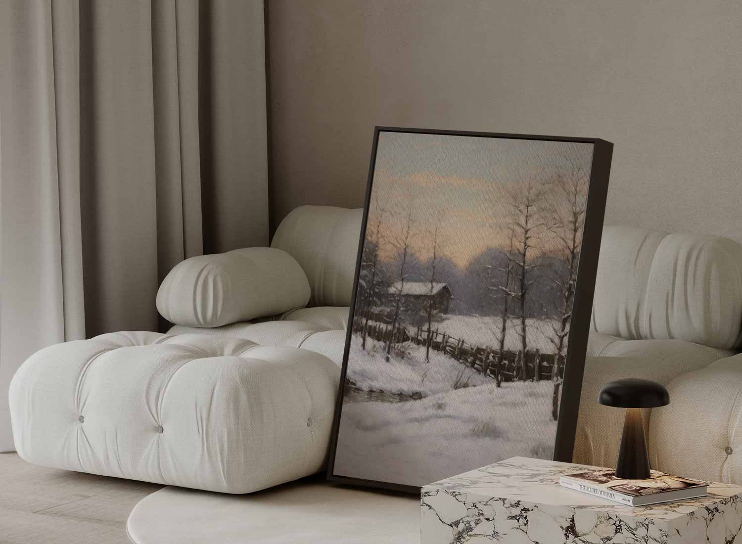 Winterlandschap bij Zonsopgang Kunstwerk-canvas-dibond-plexiglas-wanddecoratie-WallArtistic
