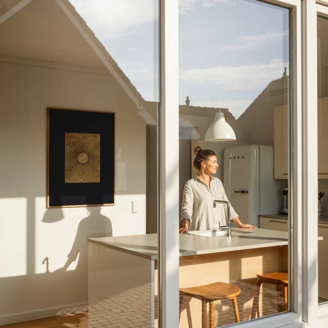 Stralende Gouden Zon Poster-WallArtistic