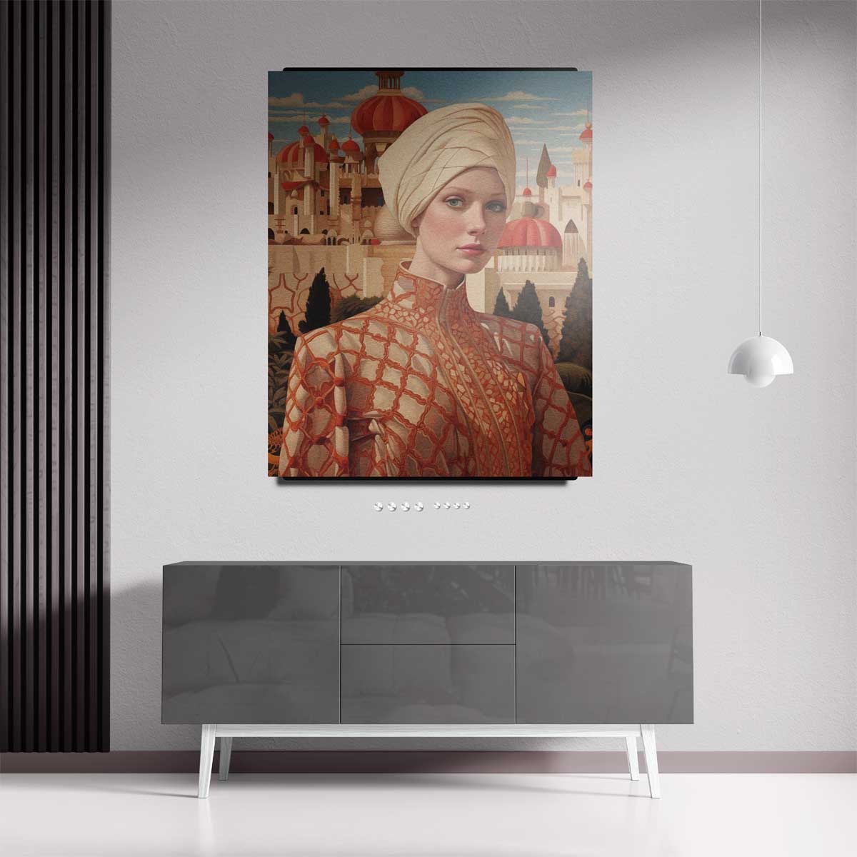 Oosters Elegantie Portret Kunstwerk-canvas-dibond-plexiglas-wanddecoratie-WallArtistic