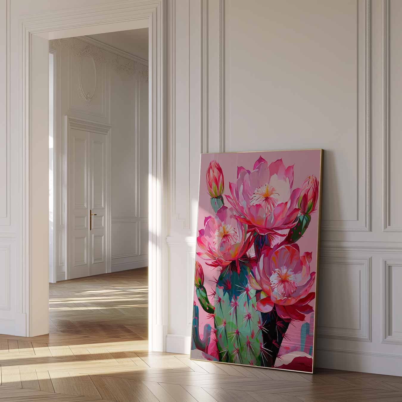 Kleurrijke Cactus Bloei Poster